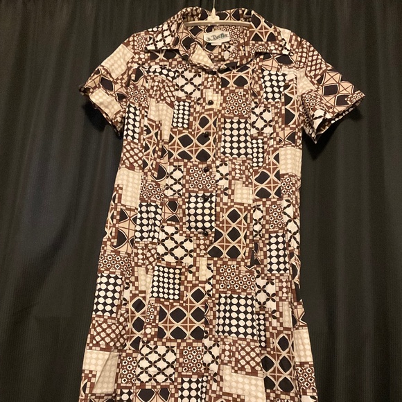 Groovy 1970’s retro pattern midi dress - Picture 6 of 15